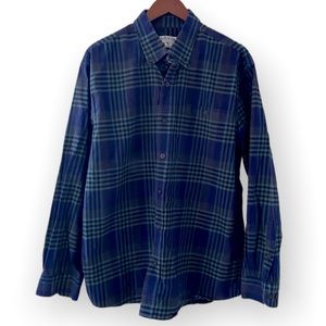 Orvis Plaid Button Down Long Sleeve Top Blue Green Size Men’s Large